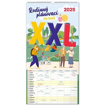 

Notique Nástěnný kalendář rodinný plánovací XXL 2025, 33 × 64 cm