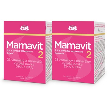 

GS Mamavit 2 Těhotenství a kojení, 2x 30 tablet + 30 kapslí