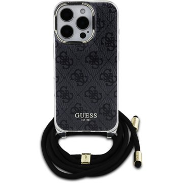 

Guess IML 4G Printed Crossbody Popruh Zadní Kryt pro iPhone 16 Pro Black