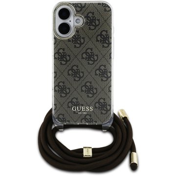 

Guess IML 4G Printed Crossbody Popruh Zadní Kryt pro iPhone 16 Brown