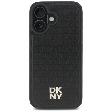 

DKNY PU Leather Repeat Pattern Stack Logo MagSafe Zadní Kryt pro iPhone 16 Plus Black