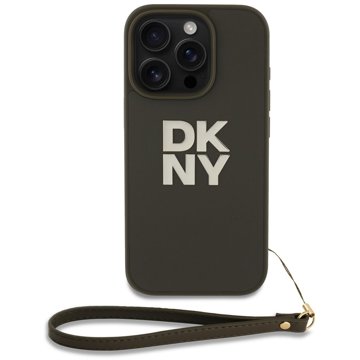 

DKNY PU Leather Stack Logo Wrist Strap Zadní Kryt pro iPhone 16 Pro Max Green