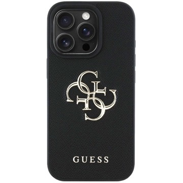 

Guess PU Grained 4G Metal Logo Zadní Kryt pro iPhone 16 Pro Black