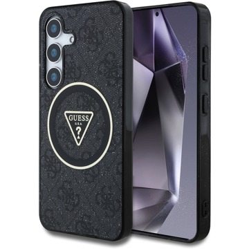 

Guess IML 4G Glitter and Triangle Logo MagSafe Zadní Kryt pro Samsung Galaxy S25 Black