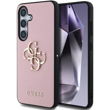 

Guess PU Grained 4G Metal Logo Zadní Kryt pro Samsung Galaxy S25 Pink