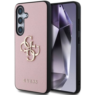 

Guess PU Grained 4G Metal Logo Zadní Kryt pro Samsung Galaxy S25+ Pink