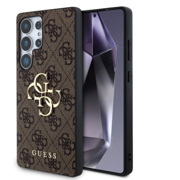 

Guess PU 4G Metal Logo Zadní Kryt pro Samsung Galaxy S25 Ultra Brown