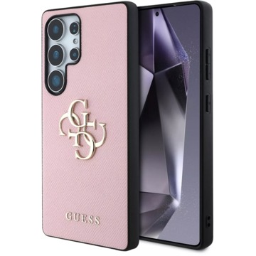 

Guess PU 4G Metal Logo Zadní Kryt pro Samsung Galaxy S25 Ultra Pink