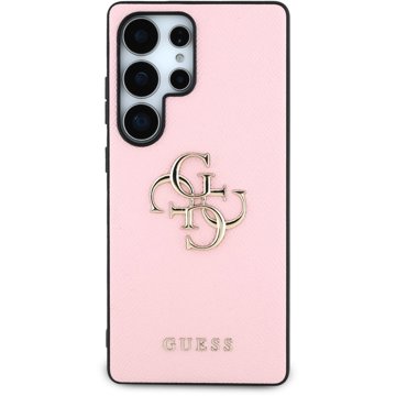 

Guess PU Grained 4G Metal Logo Zadní Kryt pro Samsung Galaxy S25 Ultra Pink