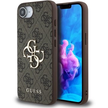 

Guess PU 4G Metal Logo Zadní Kryt pro iPhone 16e Brown