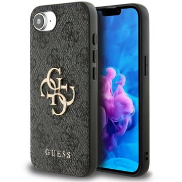 

Guess PU 4G Metal Logo Zadní Kryt pro iPhone 16e Grey