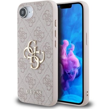 

Guess PU 4G Metal Logo Zadní Kryt pro iPhone 16e Pink
