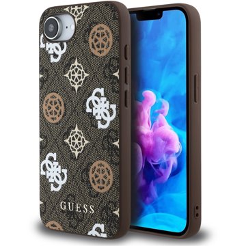 

Guess PU 4G Peony MagSafe Zadní Kryt pro iPhone 16e Brown