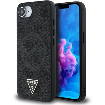 

Guess PU 4G Strass Triangle Metal Logo Zadní Kryt pro iPhone 16e Black