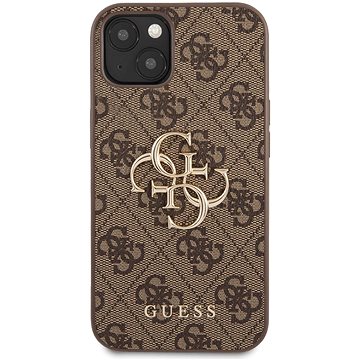 

Guess PU 4G Metal Logo Zadní Kryt pro Apple iPhone 13 Brown