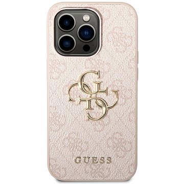 

Guess PU 4G Metal Logo Zadní Kryt pro iPhone 14 Pro Pink