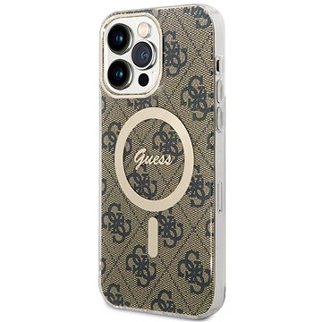 

Guess 4G IML MagSafe Kompatibilní Zadní Kryt pro iPhone 14 Pro Max Brown