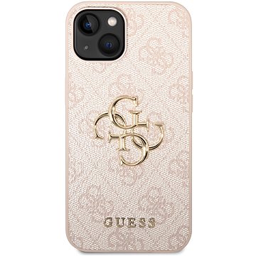 

Guess PU 4G Metal Logo Zadní Kryt pro iPhone 15 Pink