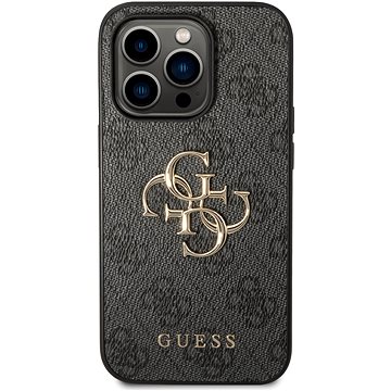 

Guess PU 4G Metal Logo Zadní Kryt pro iPhone 15 Pro Grey