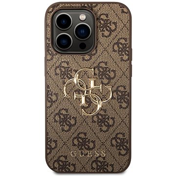 

Guess PU 4G Metal Logo Zadní Kryt pro iPhone 15 Pro Max Brown