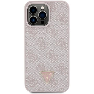 

Guess PU 4G Strass Triangle Metal Logo Zadní Kryt pro iPhone 15 Pro Max Pink