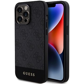 

Guess PU 4G Stripe MagSafe Zadní Kryt pro iPhone 15 Pro Black