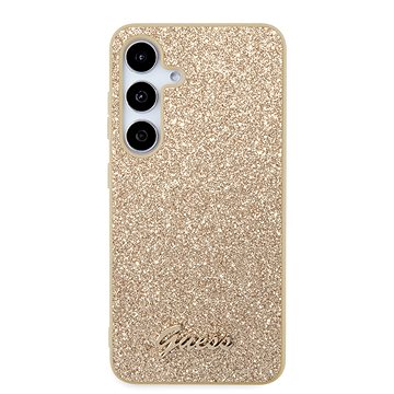 

Guess PC/TPU Glitter Flakes Metal Logo Zadní Kryt pro Samsung Galaxy S24+ Gold