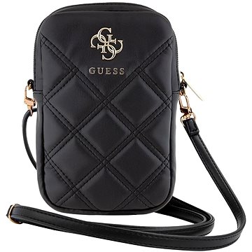 

Guess PU Quilted 4G Metal Logo Taška na Telefon se Zipem Black