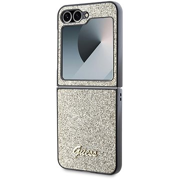 

Guess PC/TPU Glitter Flakes Metal Logo Zadní Kryt pro Samsung Galaxy Z Flip6 Gold