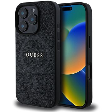 

Guess PU Leather 4G Colored Ring MagSafe Zadní Kryt pro iPhone 16 Pro Max Black