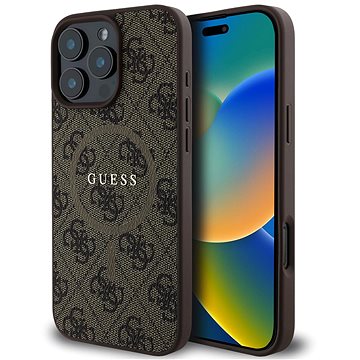 

Guess PU Leather 4G Colored Ring MagSafe Zadní Kryt pro iPhone 16 Pro Brown