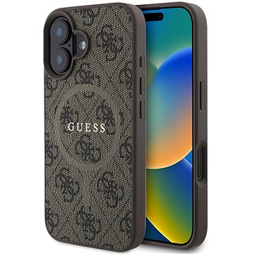 

Guess PU Leather 4G Colored Ring MagSafe Zadní Kryt pro iPhone 16 Brown