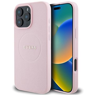 

Guess PU Grained Classic Logo MagSafe Zadní Kryt pro iPhone 16 Pro Pink
