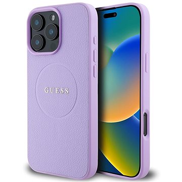 

Guess PU Grained Classic Logo MagSafe Zadní Kryt pro iPhone 16 Pro Max Purple