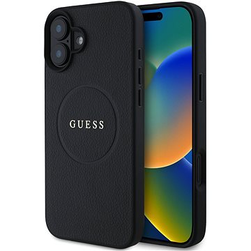 

Guess PU Grained Classic Logo MagSafe Zadní Kryt pro iPhone 16 Plus Black