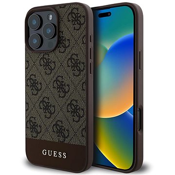 

Guess PU 4G Stripe Zadní Kryt pro iPhone 16 Pro Brown