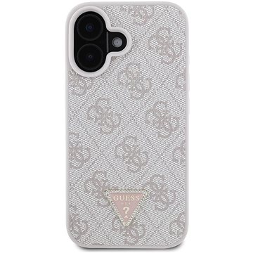 

Guess PU 4G Strass Triangle Metal Logo Zadní Kryt pro iPhone 16 Pink