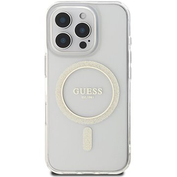 

Guess IML Glitter Ring MagSafe Zadní Kryt pro iPhone 16 Pro Max Transparent
