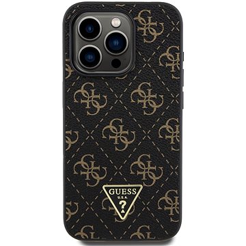 

Guess PU Leather 4G Triangle Metal Logo Zadní Kryt pro iPhone 16 Pro Black