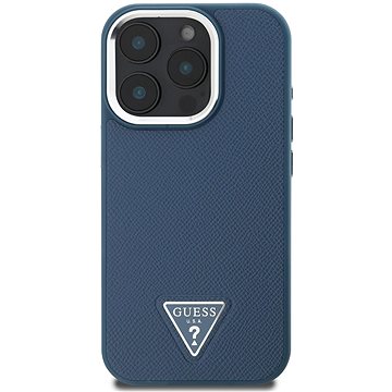 

Guess PU Grained Triangle Logo Zadní Kryt pro iPhone 16 Pro Blue