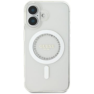 

Guess IML Rhinestones Ring MagSafe Zadní Kryt pro iPhone 16 White