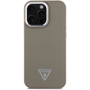

Guess PU Grained Triangle Logo Zadní Kryt pro iPhone 16 Pro Brown