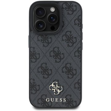 

Guess PU 4G Small Metal Logo MagSafe Zadní Kryt pro iPhone 16 Pro Grey