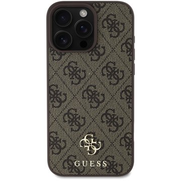 

Guess PU 4G Small Metal Logo MagSafe Zadní Kryt pro iPhone 16 Pro Brown
