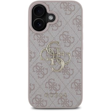 

Guess PU 4G Metal Logo Zadní Kryt pro iPhone 16 Pink