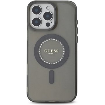 

Guess IML Rhinestones Ring MagSafe Zadní Kryt pro iPhone 16 Pro Black