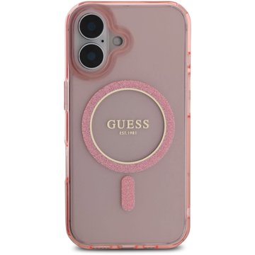 

Guess IML Glitter Ring MagSafe Zadní Kryt pro iPhone 16 Pink