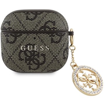 

Guess 4G Script PC/PU Charm Pouzdro pro AirPods 4 Brown