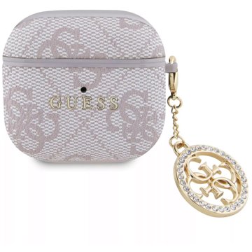 

Guess 4G Script PC/PU Charm Pouzdro pro AirPods 4 Pink