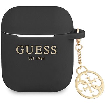 

Guess 4G Charms Silikonové Pouzdro pro Apple Airpods 1/2 Black